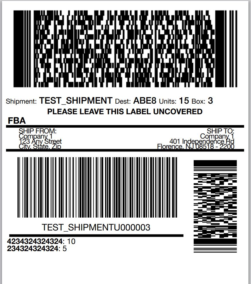 Combined FBA and box content label