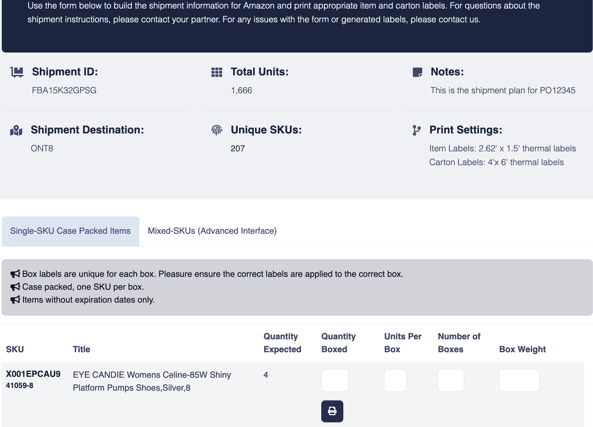 Simple input for external vendors